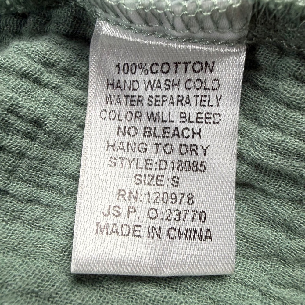 Anthropologie Entro Gauze Dress Womens S Sage Green Tiered Boho Babydoll - Picture 6 of 6